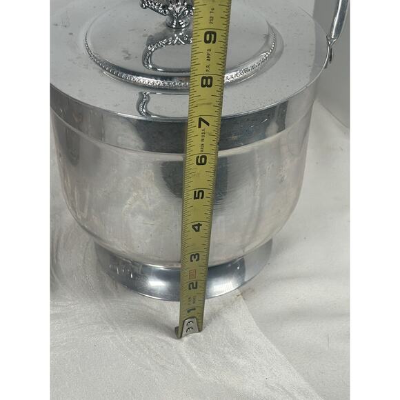 Vintage Ice Bucket Mid Century Modern Spun Aluminum Insulated - Picture 2 of 5